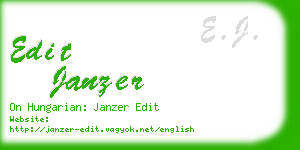 edit janzer business card